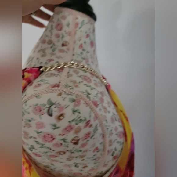 Jennifer Lopez Floral Halter Neck Dress - Pink and Yellow Size Large - Picture 4 of 8